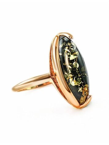 Green Amber Ring In Gold The Stradivari, Ring Size: 8 / 18, image 