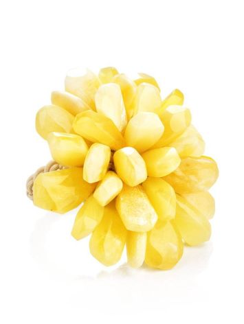 Adjustable Amber Ring The Chrysanthemum, Ring Size: Adjustable, image 