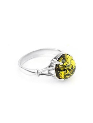 Green Amber Ring In Sterling Silver The Shanghai, Ring Size: 6 / 16.5, image 
