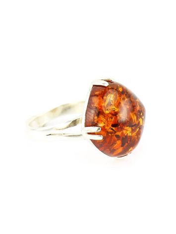 Sterling Silver Ring With Cognac Amber The Byzantium, Ring Size: 11 / 20.5, image 