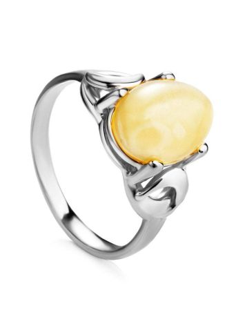Butterscotch Amber Ring In Sterling Silver The Prussia, Ring Size: 11 / 20.5, image 