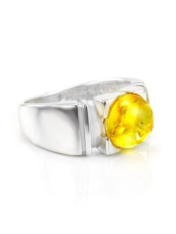 Lemon Amber Ring In Sterling Silver The Rondo, Ring Size: 11 / 20.5, image 