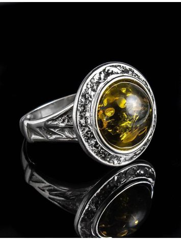 Cocktail Ring In Sterling Silver With Bright Green Amber The Hermitage, Ring Size: 5.5 / 16, image , picture 2