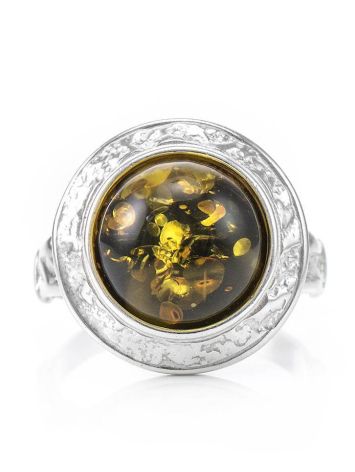 Cocktail Ring In Sterling Silver With Bright Green Amber The Hermitage, Ring Size: 13 / 22, image , picture 3