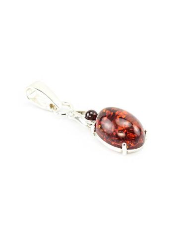 Cute Silver Pendant With Cognac Amber The Prussia, image , picture 2