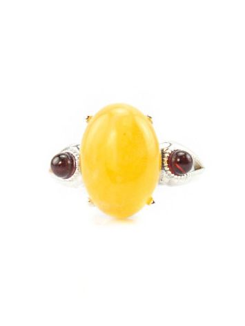 Lovely Multicolor Amber Ring In Sterling Silver The Prussia, Ring Size: 5.5 / 16, image , picture 2