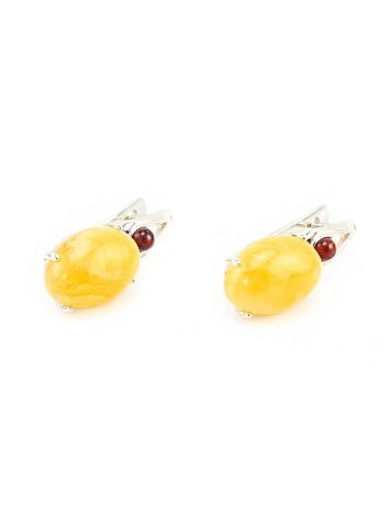 Adorable Honey Amber Earrings In Sterling Silver The Prussia, image , picture 2