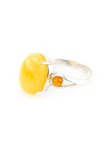 Bright Honey Amber Ring In Sterling Silver The Prussia, Ring Size: 11.5 / 21, image , picture 3