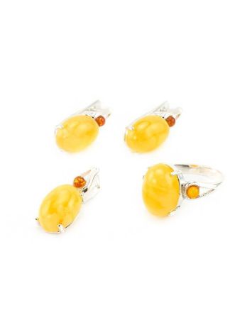 Bright Honey Amber Ring In Sterling Silver The Prussia, Ring Size: 11.5 / 21, image , picture 4