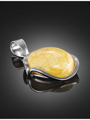 Oval Honey Amber Pendant In Sterling Silver The Lagoon, image , picture 3