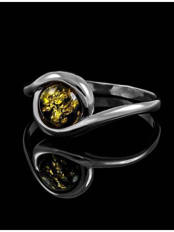 Charming Silver Ring With Green Amber The Berry, Ring Size: 8 / 18, image , picture 2