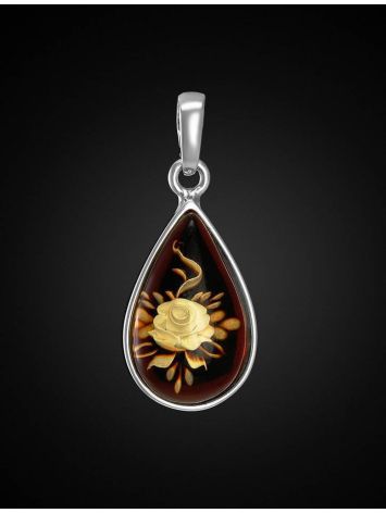 Cherry Amber Pendant In Sterling Silver The Nymph, image , picture 3