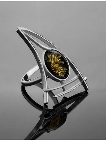 Adjustable Amber Ring In Sterling Silver The Sail, Ring Size: Adjustable, image , picture 2