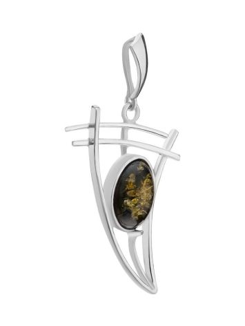 Green Amber Pendant In Sterling Silver The Sail, image , picture 3