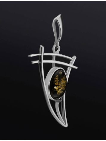 Green Amber Pendant In Sterling Silver The Sail, image , picture 2