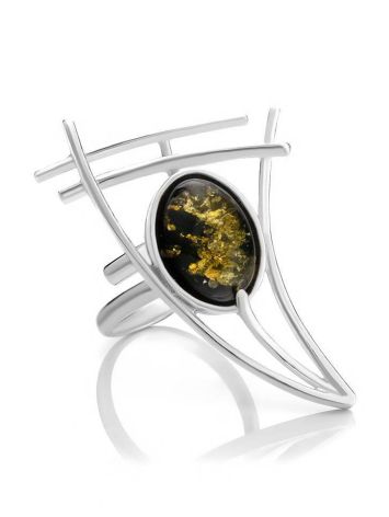 Adjustable Amber Ring In Sterling Silver The Sail, Ring Size: Adjustable, image , picture 3