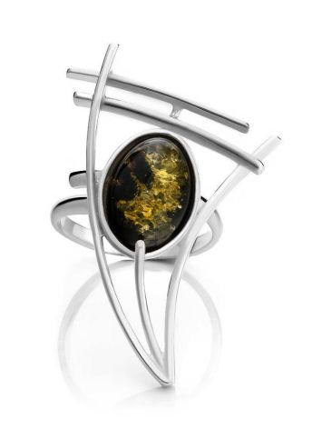 Adjustable Amber Ring In Sterling Silver The Sail, Ring Size: Adjustable, image , picture 4
