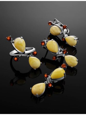 Sterling Silver Ring With Multicolor Amber The Symphony, Ring Size: 11 / 20.5, image , picture 6