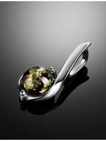 Round Amber Pendant In Sterling Silver The Sphere, image , picture 2
