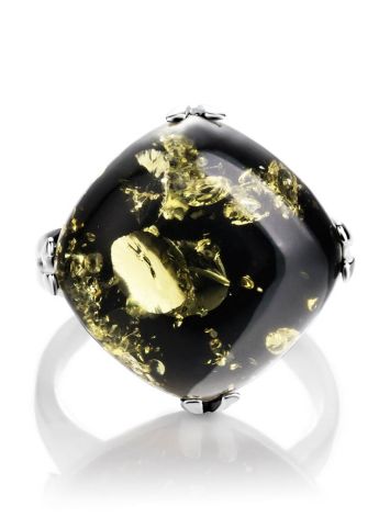 Green Amber Ring In Sterling Silver The Byzantium, Ring Size: 11.5 / 21, image , picture 3