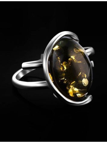 Adjustable Amber Ring In Sterling Silver The Vivaldi, Ring Size: Adjustable, image , picture 3