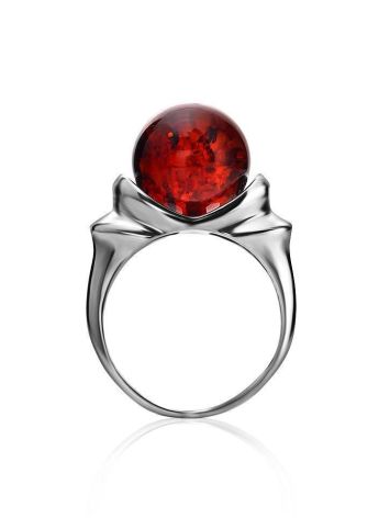 Sterling Silver Ring With Cherry Amber The Saturn, Ring Size: 10 / 20, image , picture 3