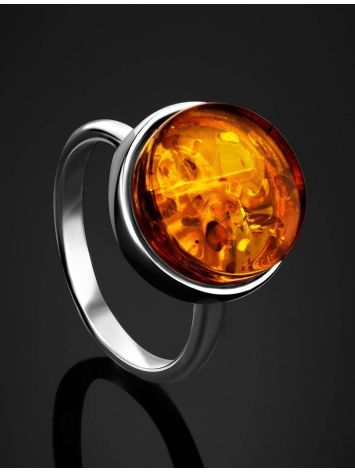Sterling Silver Ring With Lemon Amber The Furor, Ring Size: Adjustable, image , picture 2