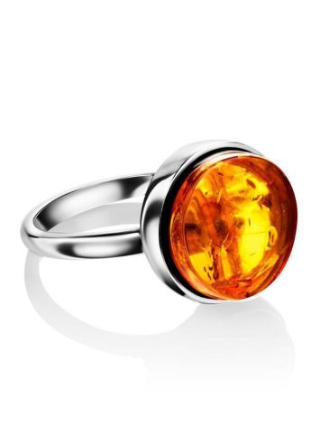 Sterling Silver Ring With Lemon Amber The Furor, Ring Size: Adjustable, image , picture 3