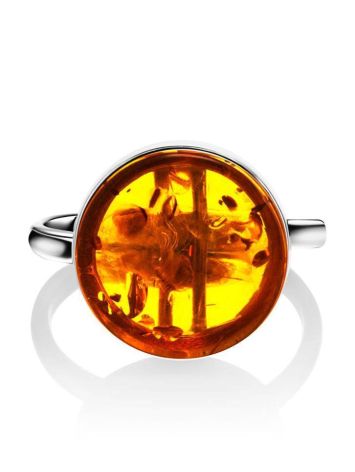 Sterling Silver Ring With Lemon Amber The Furor, Ring Size: Adjustable, image , picture 4