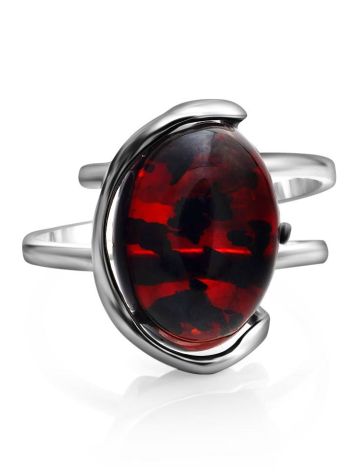 Adjustable Sterling Silver Ring With Cherry Amber The Vivaldi, Ring Size: Adjustable, image , picture 5