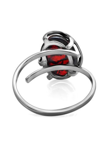 Adjustable Sterling Silver Ring With Cherry Amber The Vivaldi, Ring Size: Adjustable, image , picture 4
