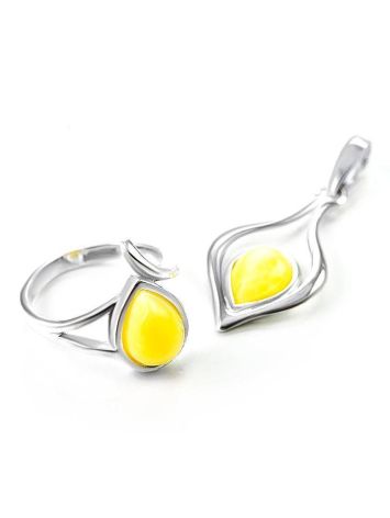 Honey Amber Pendant In Sterling Silver The Fiori, image , picture 6
