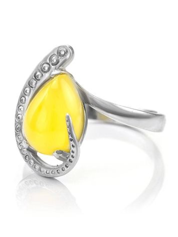 Silver Amber Ring The Acapulco, Ring Size: 11.5 / 21, image , picture 5