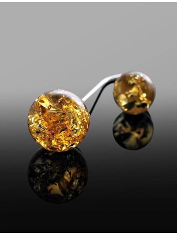 Asymmetric Silver Threader Earrings With Lemon Amber The Paris, image , picture 3