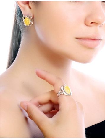 Amber Earrings In Sterling Silver The Violet, image , picture 2