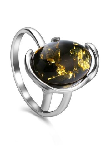 Adjustable Amber Ring In Sterling Silver The Vivaldi, Ring Size: Adjustable, image 