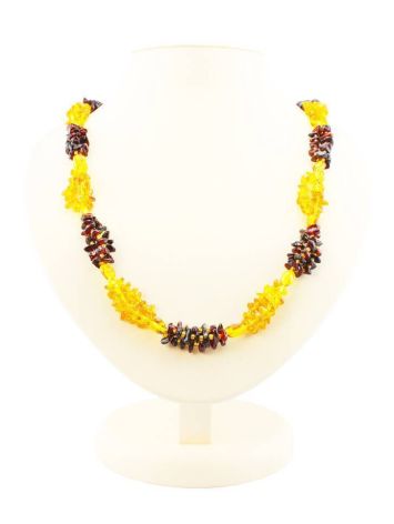 Two-Toned Amber Beaded Necklace, image 