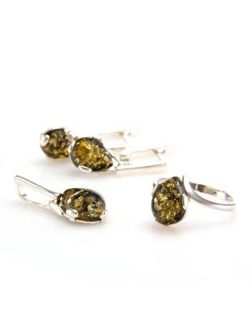 Sterling Silver Ring With Green Amber The Twinkle, Ring Size: 11.5 / 21, image , picture 4