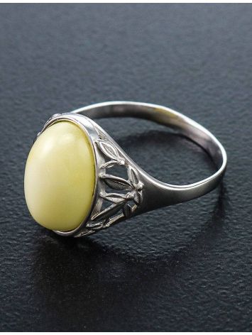 Oval Amber Ring In Sterling Silver The Carmen, Ring Size: 13 / 22, image , picture 2
