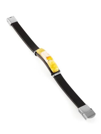Rubber Metal Wristband With Amber Mosaic The Grunge, image , picture 3