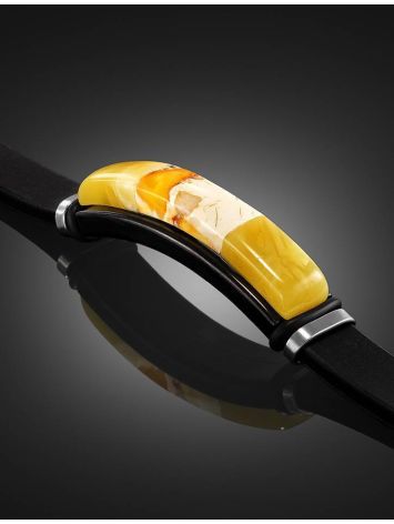 Rubber Metal Wristband With Amber Mosaic The Grunge, image , picture 2