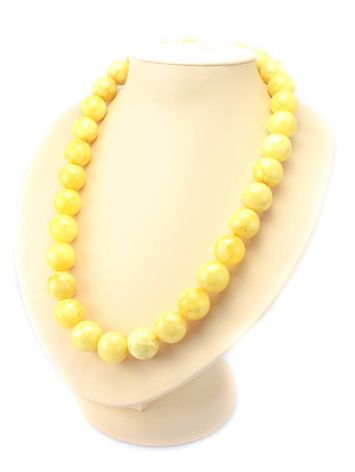 Delicate Honey Amber Ball Beaded Necklace, image , picture 3