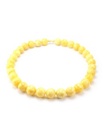 Delicate Honey Amber Ball Beaded Necklace, image , picture 4