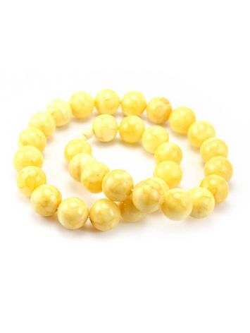 Delicate Honey Amber Ball Beaded Necklace, image , picture 2