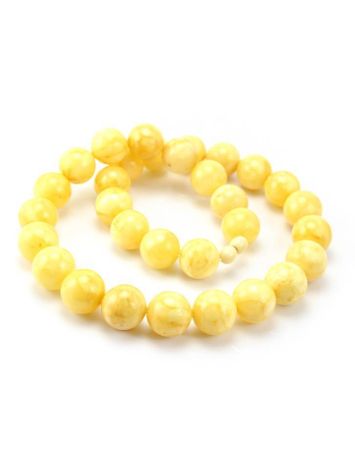 Delicate Honey Amber Ball Beaded Necklace, image , picture 5