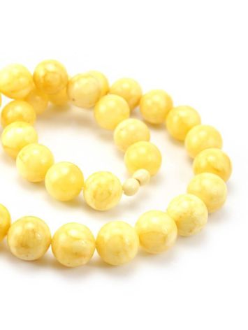 Delicate Honey Amber Ball Beaded Necklace, image , picture 6