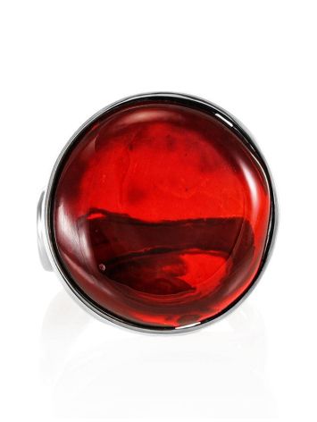Bright Cherry Amber Ring In Sterling Silver The Glow, Ring Size: Adjustable, image , picture 3