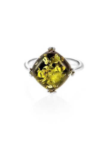 Green Amber Ring In Sterling Silver The Byzantium, Ring Size: 11.5 / 21, image , picture 2
