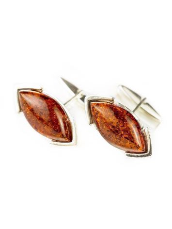 Amber Cufflinks In Sterling Silver The Petal, image , picture 2