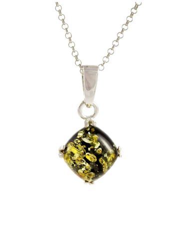Square Amber Pendant In Sterling Silver The Byzantium, image , picture 2